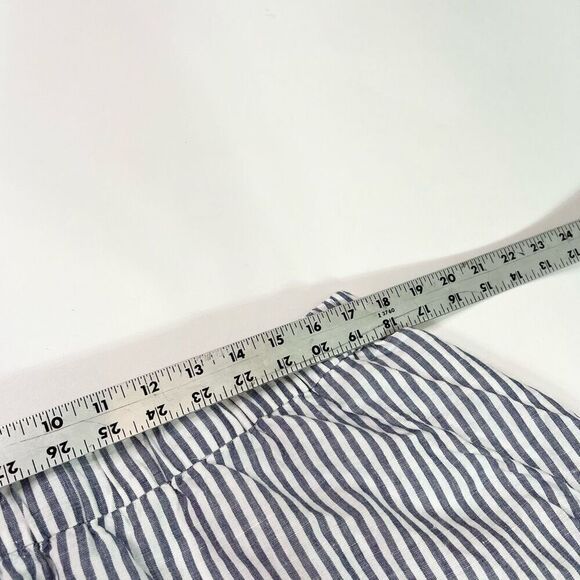 Talbots Plus Skirt Womens 1X Blue White Striped A-Line Preppy Nautical Linen - Picture 7 of 9